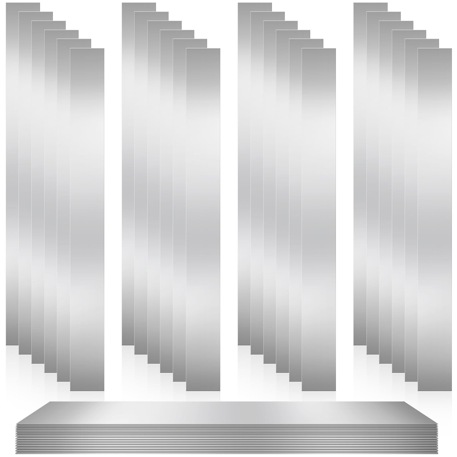 Blulu 24 Pcs 304 Stainless Steel Strips 12″ x 1″ x 0.02mm to 0.3mm, silver