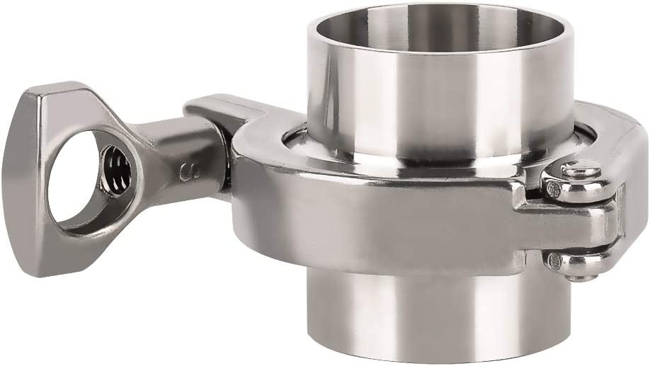 OD 38 -102mm 1.5 -4 inch Sanitary Weld Ferrule + Tri Clamp + PTFE Gasket SS 316