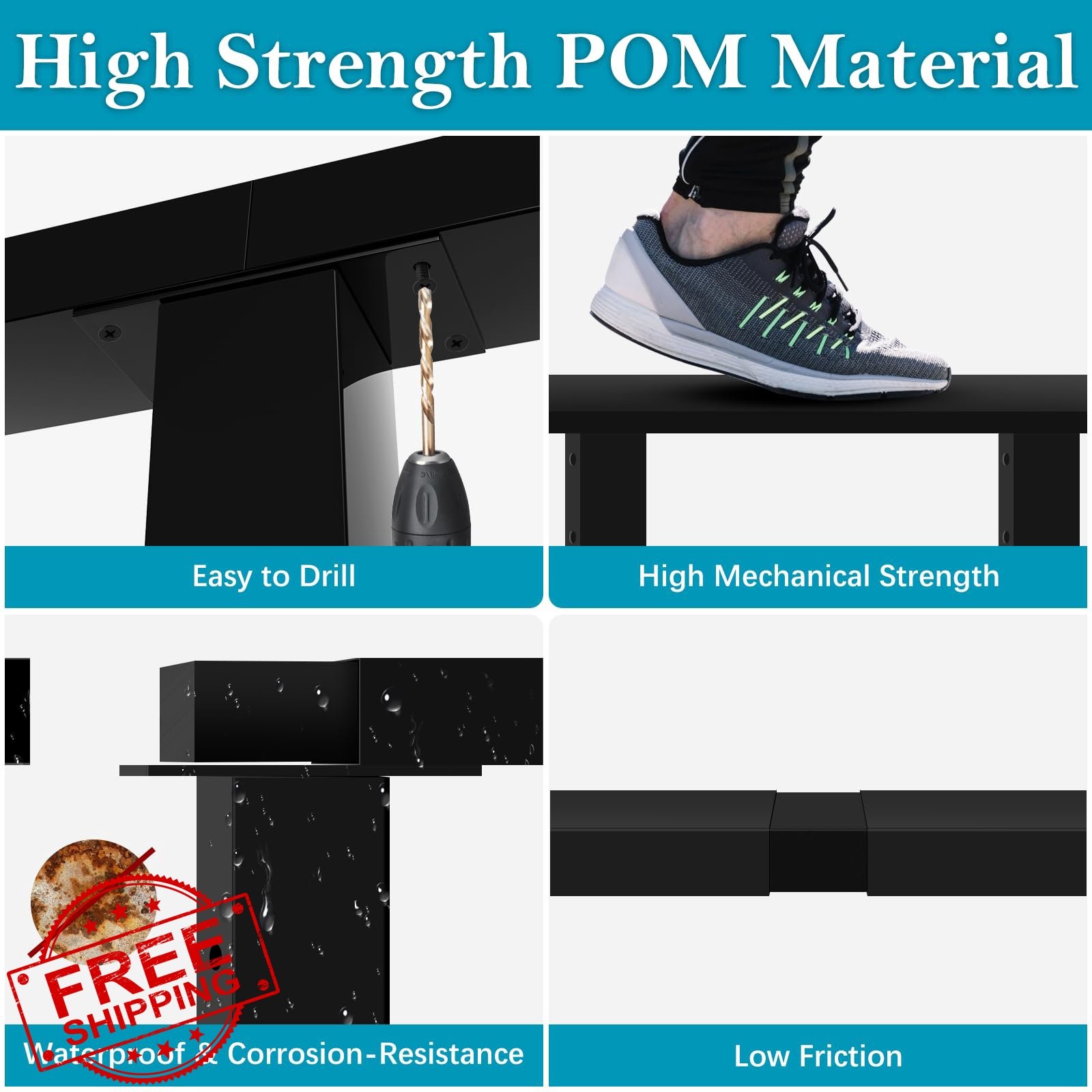 Gyykzz 10x Straight POM Handrail Connectors