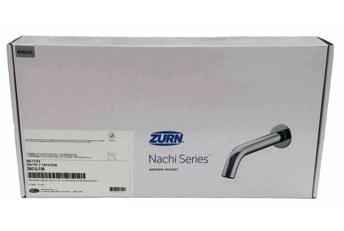 Zurn Nachi Series Wall Mounted Sensor Faucet, Z6957-XL-BN Brushed Nickel Finish