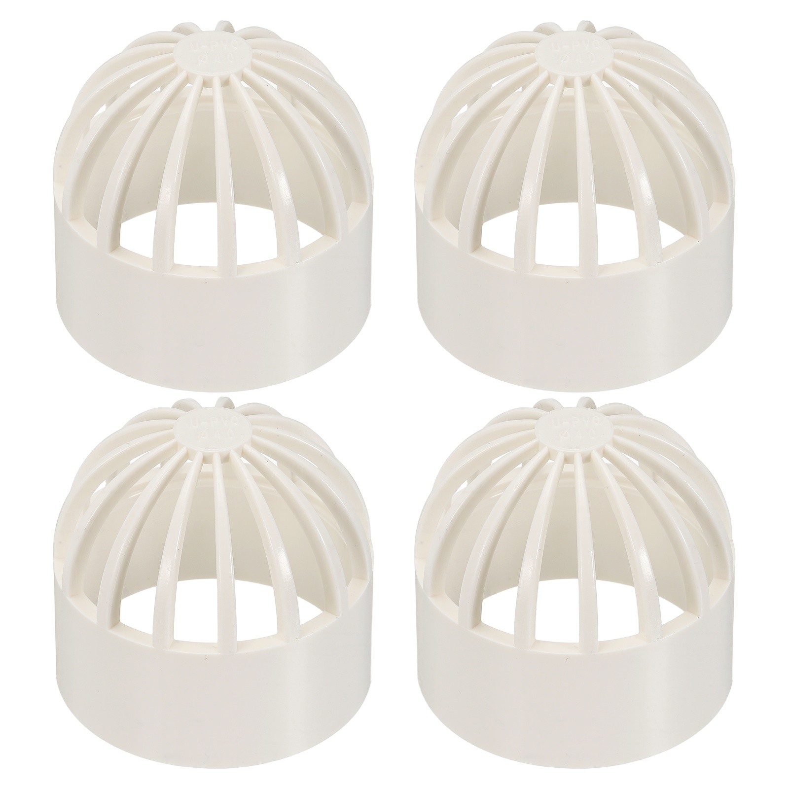 1.6 Inch (40mm) Fish Cover Permeable Cap 4Pcs, PVC Aquarium Guard White