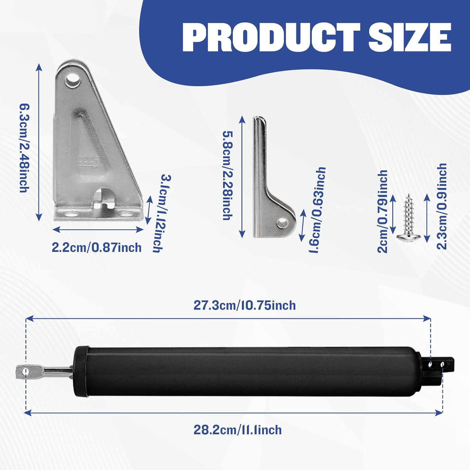 Screen Door Closer, Storm Door Closer Heavy Duty with Hold Open, Pneumatic Do…