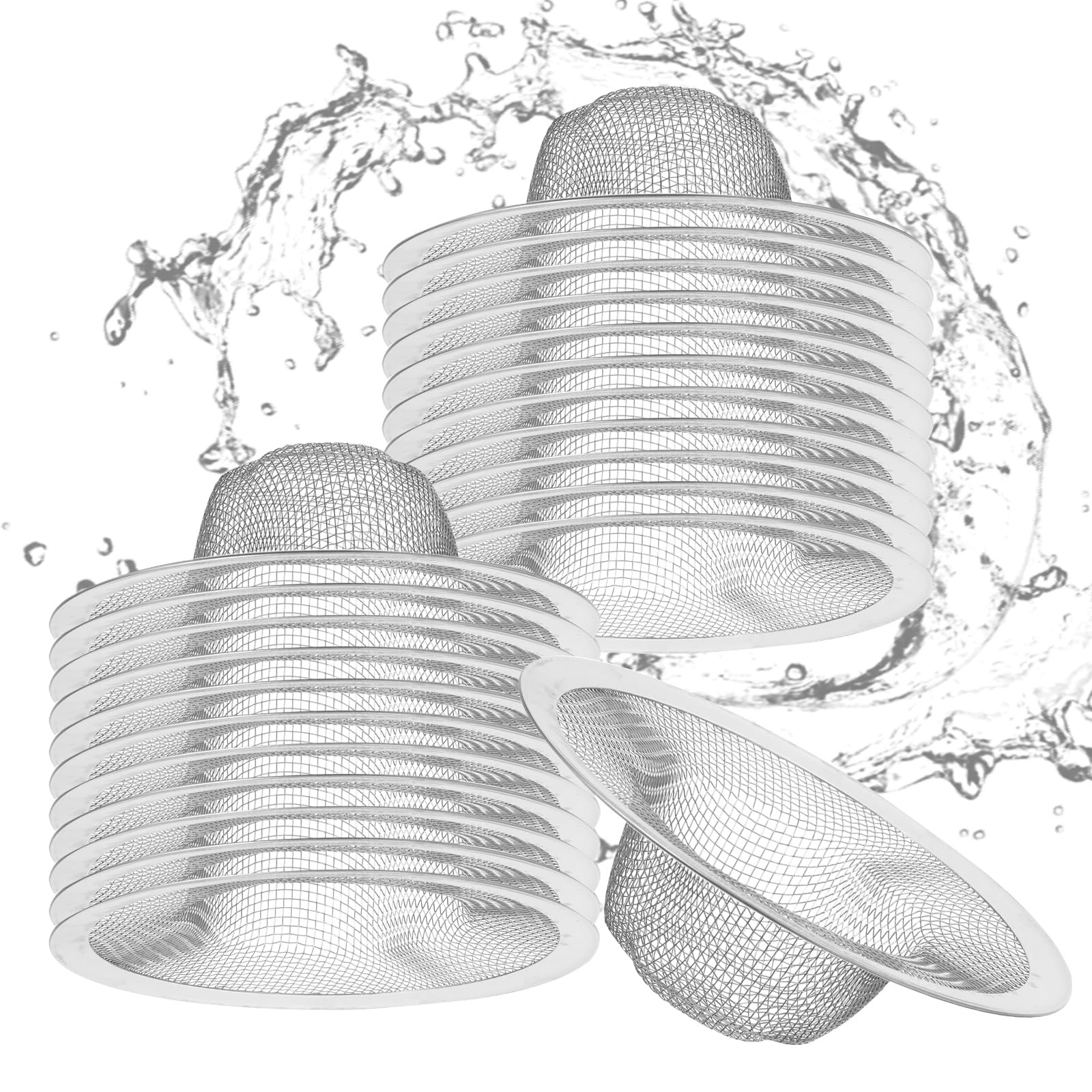 40pcs 4.5″ Mesh Sink Strainer for Kitchen, Stainless Steel Drain…