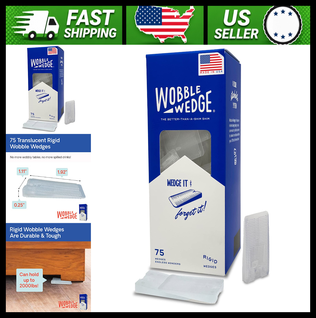 Heavy Duty Leveling Shims – Made in the USA – The Original Rigid Plastic Shims