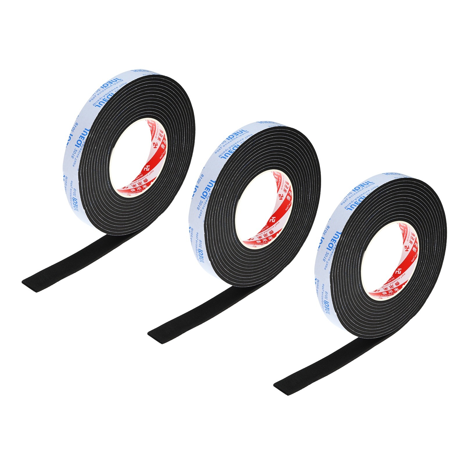 2 Pcs 3/4″W x 1/8″T x 16.4Ft EVA Foam Tape Black Sealing Weather Strip for Door