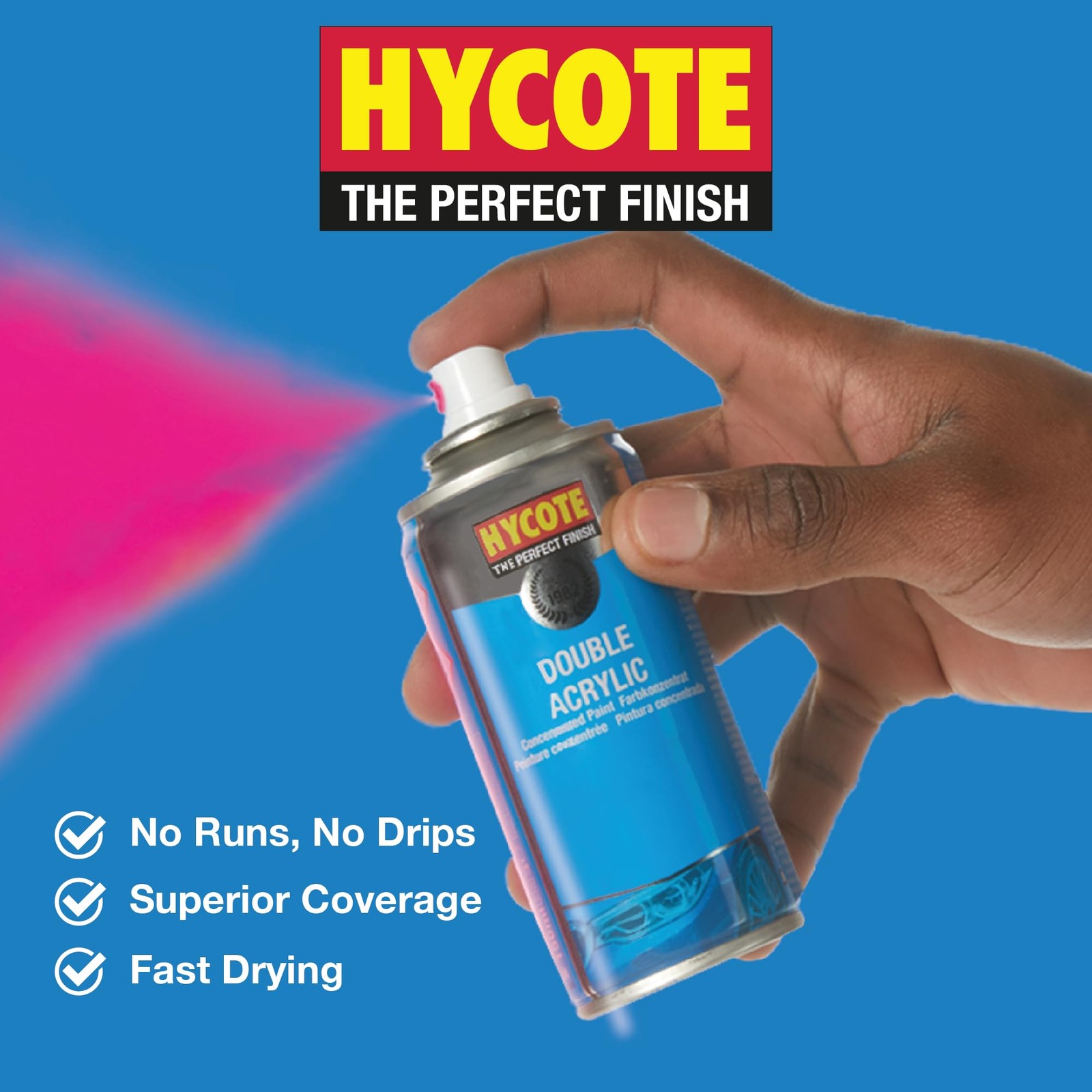 Hycote Black Spray Paint, Satin Black, 13.5 Ounce (Pack of 1),