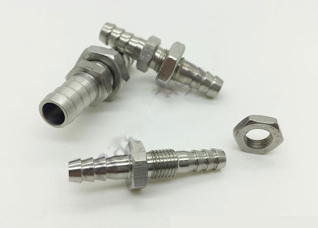 Hose Barb Tube Connector Stainless Steel Bulkhead Fitting Bulk Head Inch