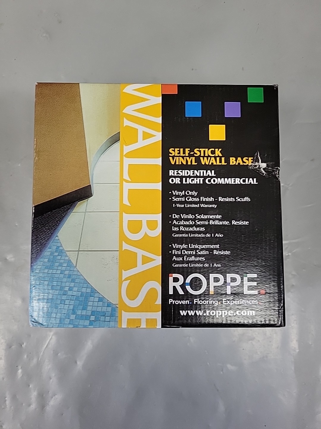 Roppe 4 In. x 20 Ft. Roll Vinyl Self-Stick Wall Cove Base HC40C51S100 – Black
