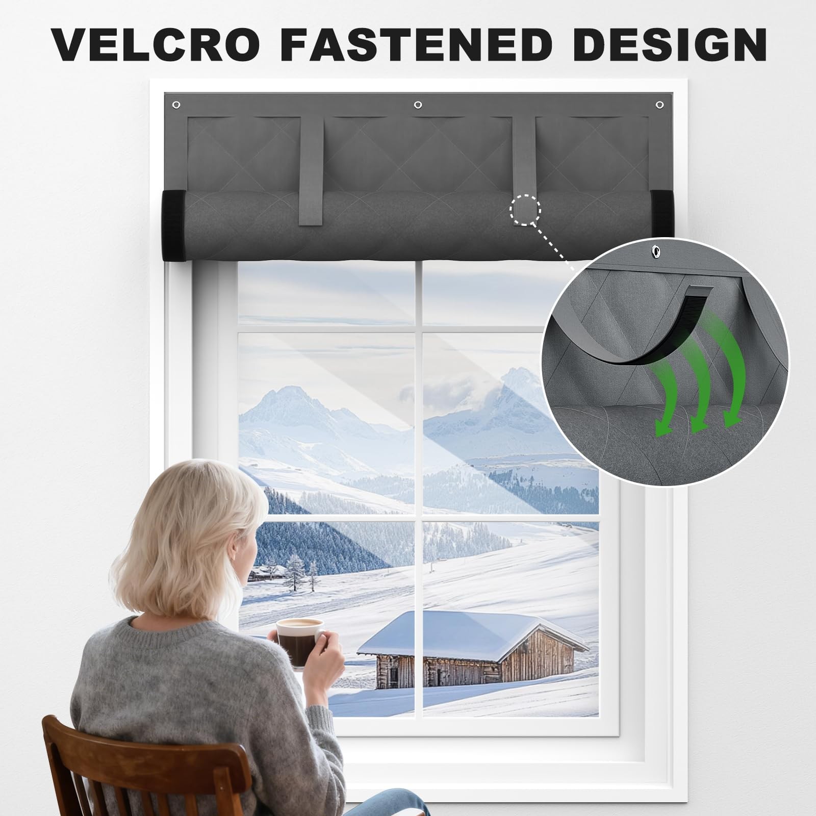 Thermal Window Insulation Cover Cotton Layer Heat Blocking Curtain