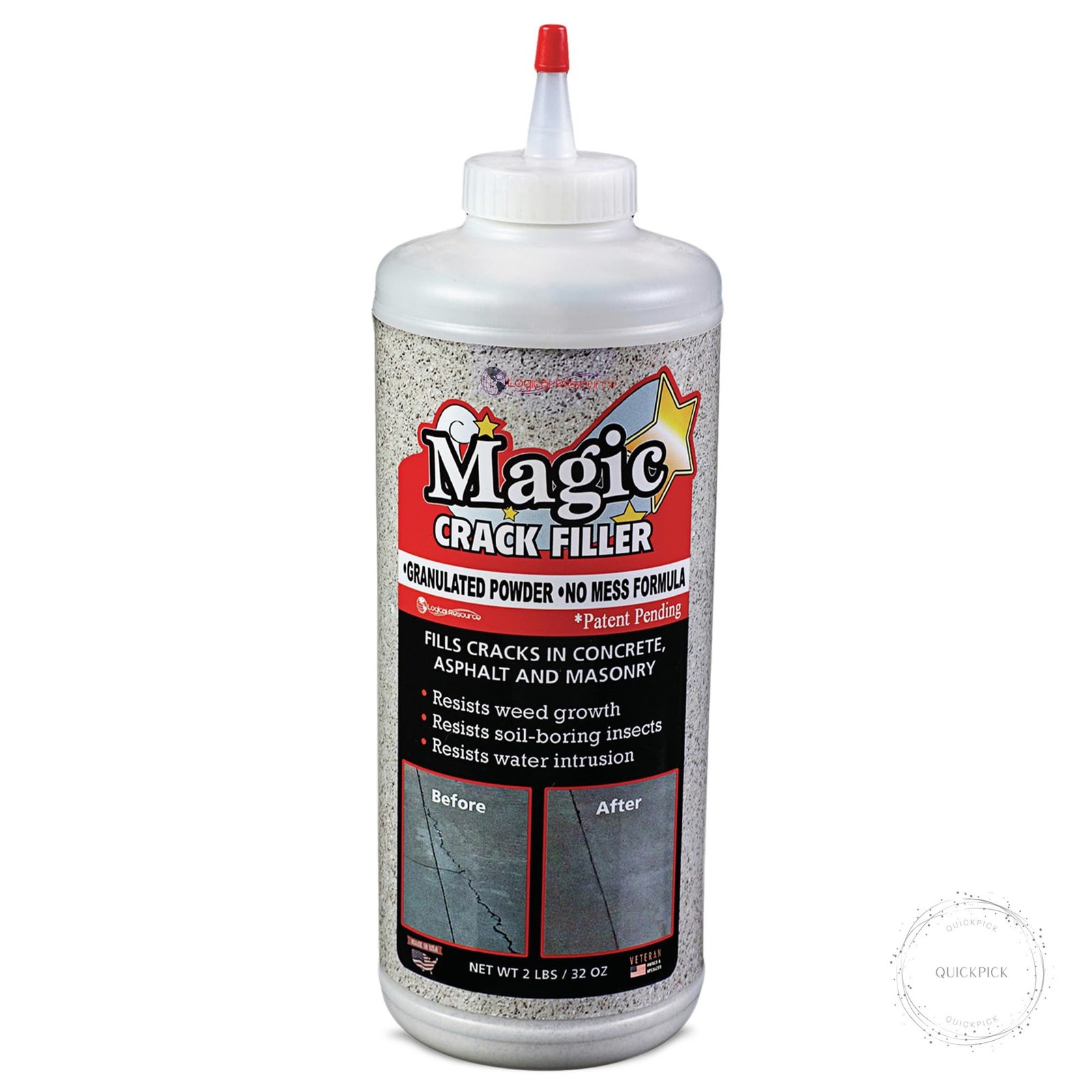 Magic Crack Filler 2.5LB Concrete Slab Gray, for Filling in Concrete Cracks on