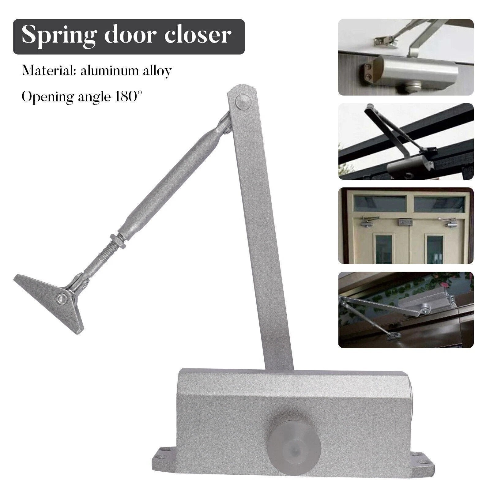65-85 Kg Size4 Commercial Door Closer Silver Aluminium Alloy Heavy Duty