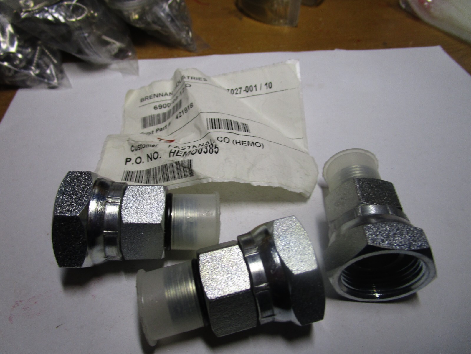Brennan Industries Steel Straight Tube Fitting 3/4″-16 SAE ORB QTY 3