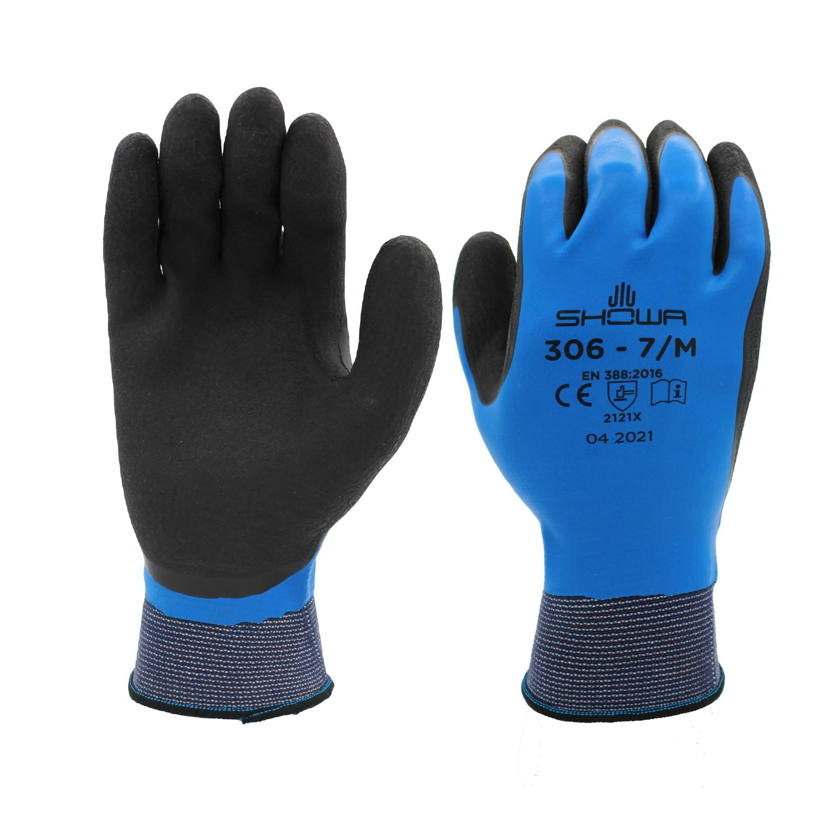 SHOWA 306 Natural Rubber Latex Waterproof Breathable Work Gloves, Medium…