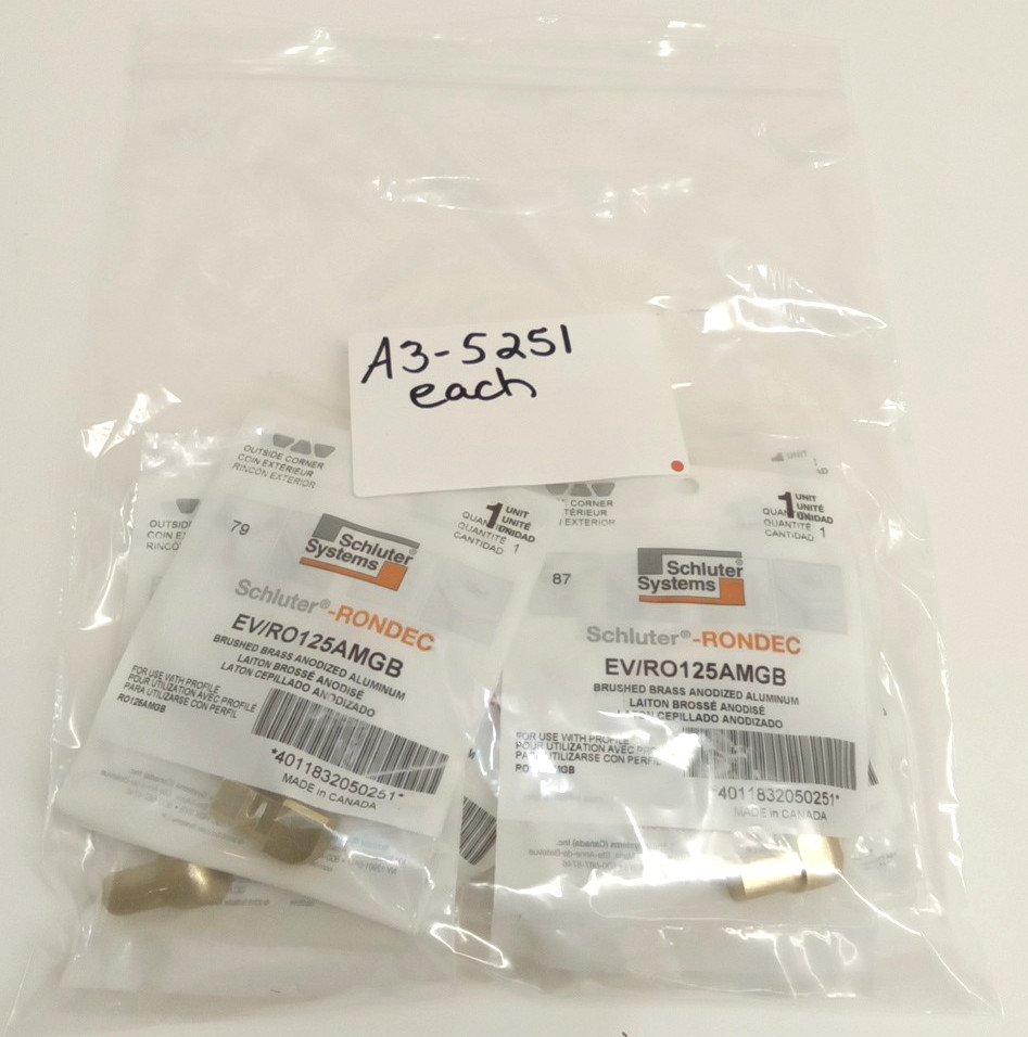 Schluter-Rondec EV/RO125AMGB 1/2″ Outside Corner 90° Brushed Brass Aluminum
