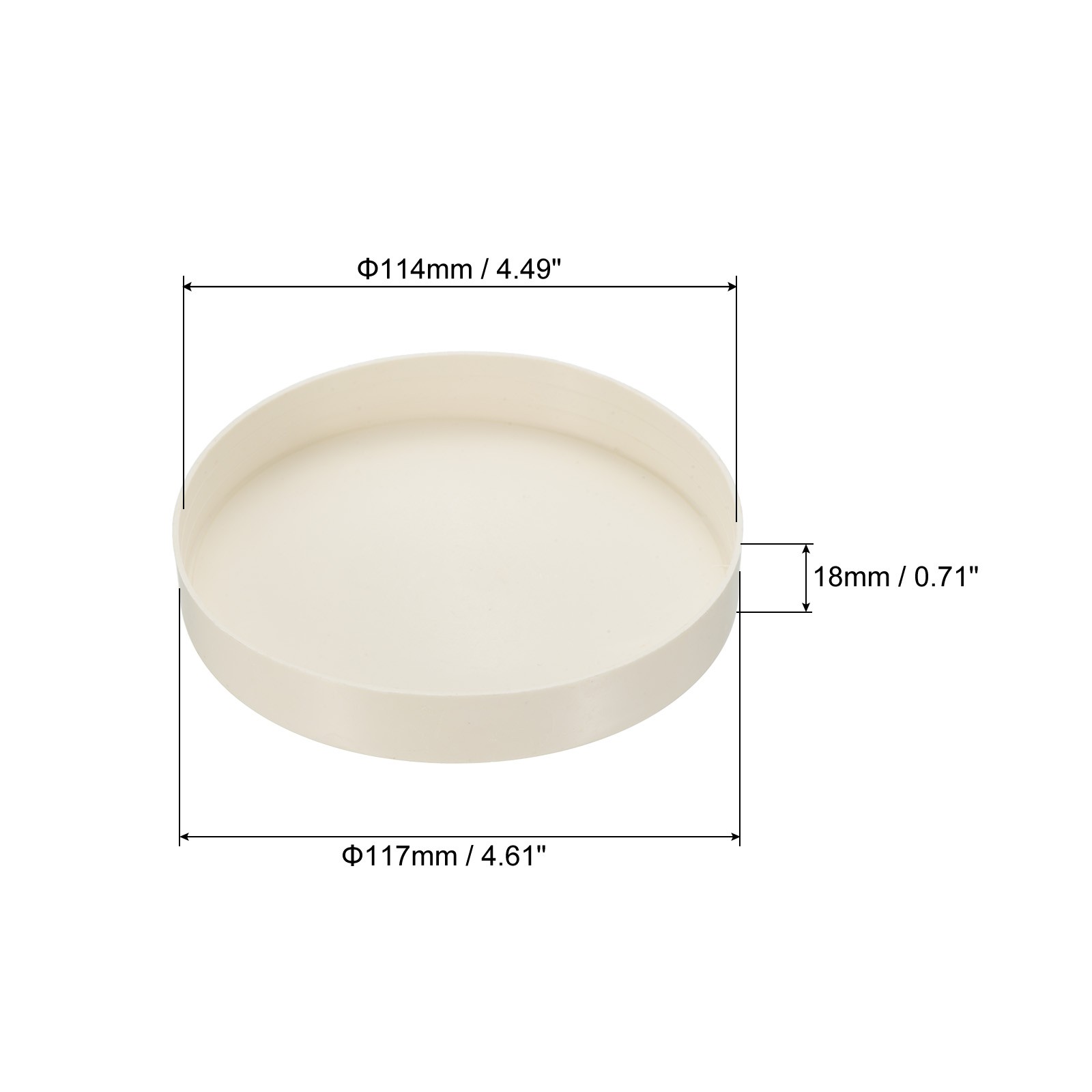 2 Pack 114mm ID Pipe End Caps Round Tubing Insert Pipe Cover White