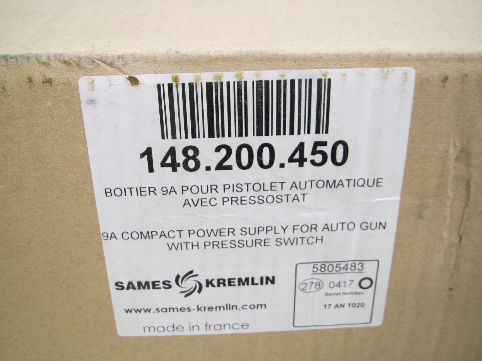 Sames Kremlin 148-200-450 STD9A Automatic Power Supply for Auto Gun New