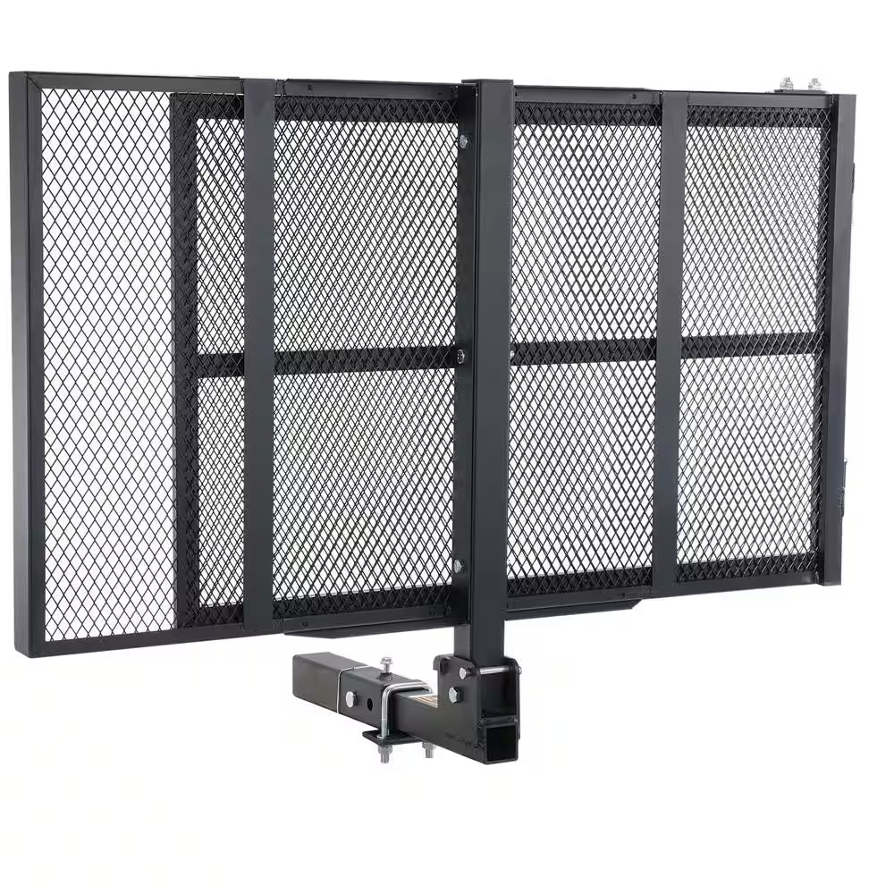 Hitch Mount Cargo Carrier, 45 .3 In. X 25.6 In. Iron Hitch Cargo Rack with Foldi