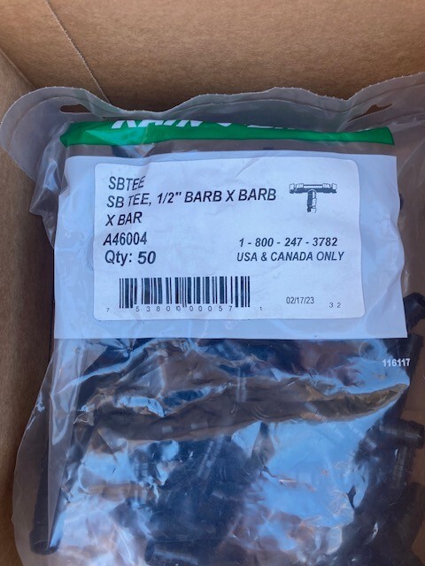 (50 PACK) Rain Bird Irrigation Swing Pipe Barbed Tee SB TEE 1/2″