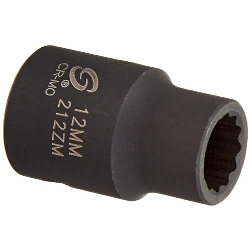 Sunex 212ZM 1/2″ Drive 12mm 12-Point Impact Socket, Radius Corner Design