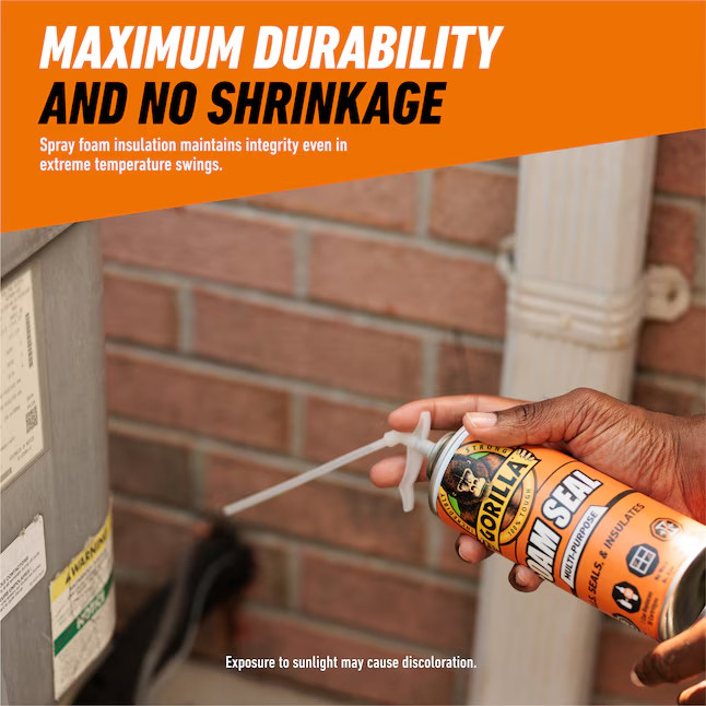 Gorilla Multi-Purpose 12-oz Straw Indoor/Outdoor Spray Foam Insulation Canister