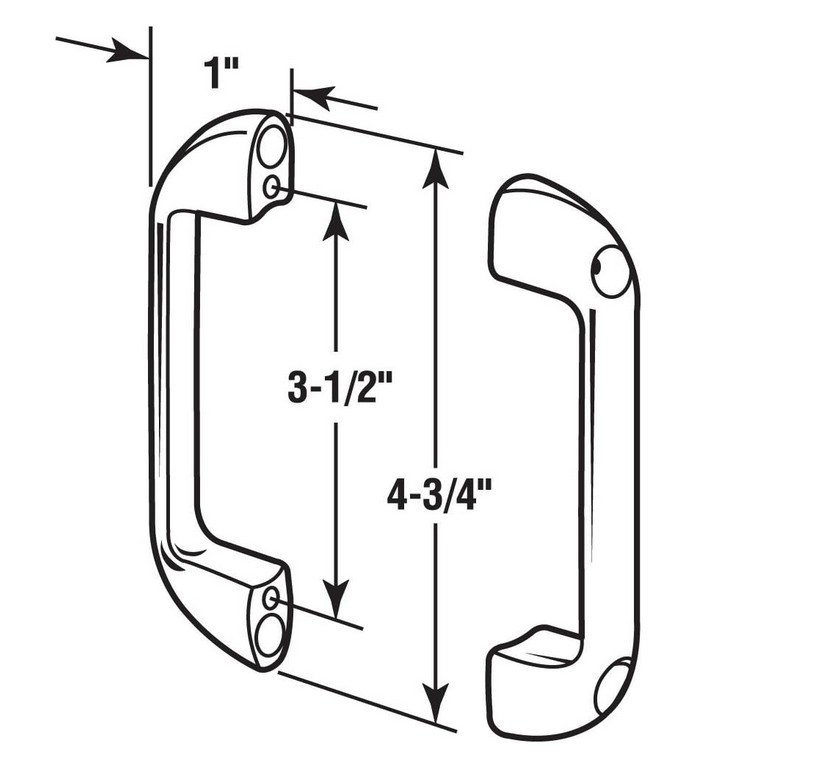 Sentry Supply 656-2701 Double Door Pull With Fasteners, 3-1/2″ Centers