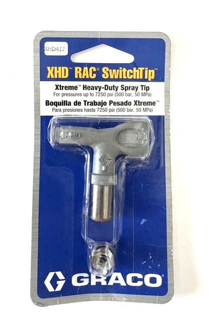 GRACO XHD417 RAC XHD 417 Airless Paint Spray Gun Tip 0.017in 7250psi 8″ Fan