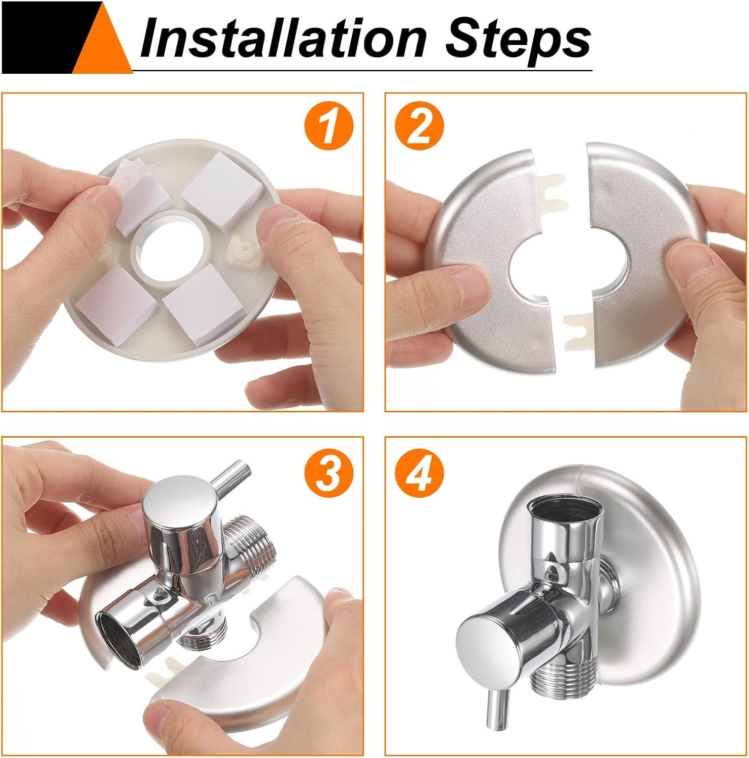 pcs Wall Split Flange 51mm/” Self-Adhesive Plumbing Cover Plates ABS Plastic …