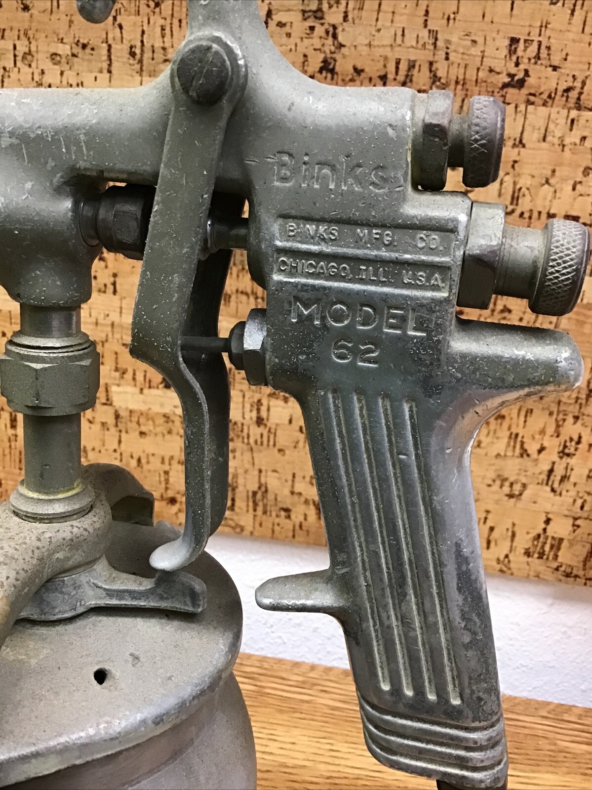 Vintage Binks Model 62 Spray Gun With Canister.