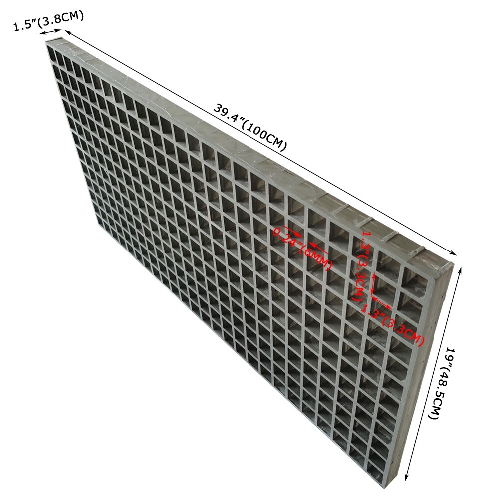 Floor Grating Fiberglass Car Wash Grille FRP Grating 39.4″*19″*0.24″ Gray 1pc