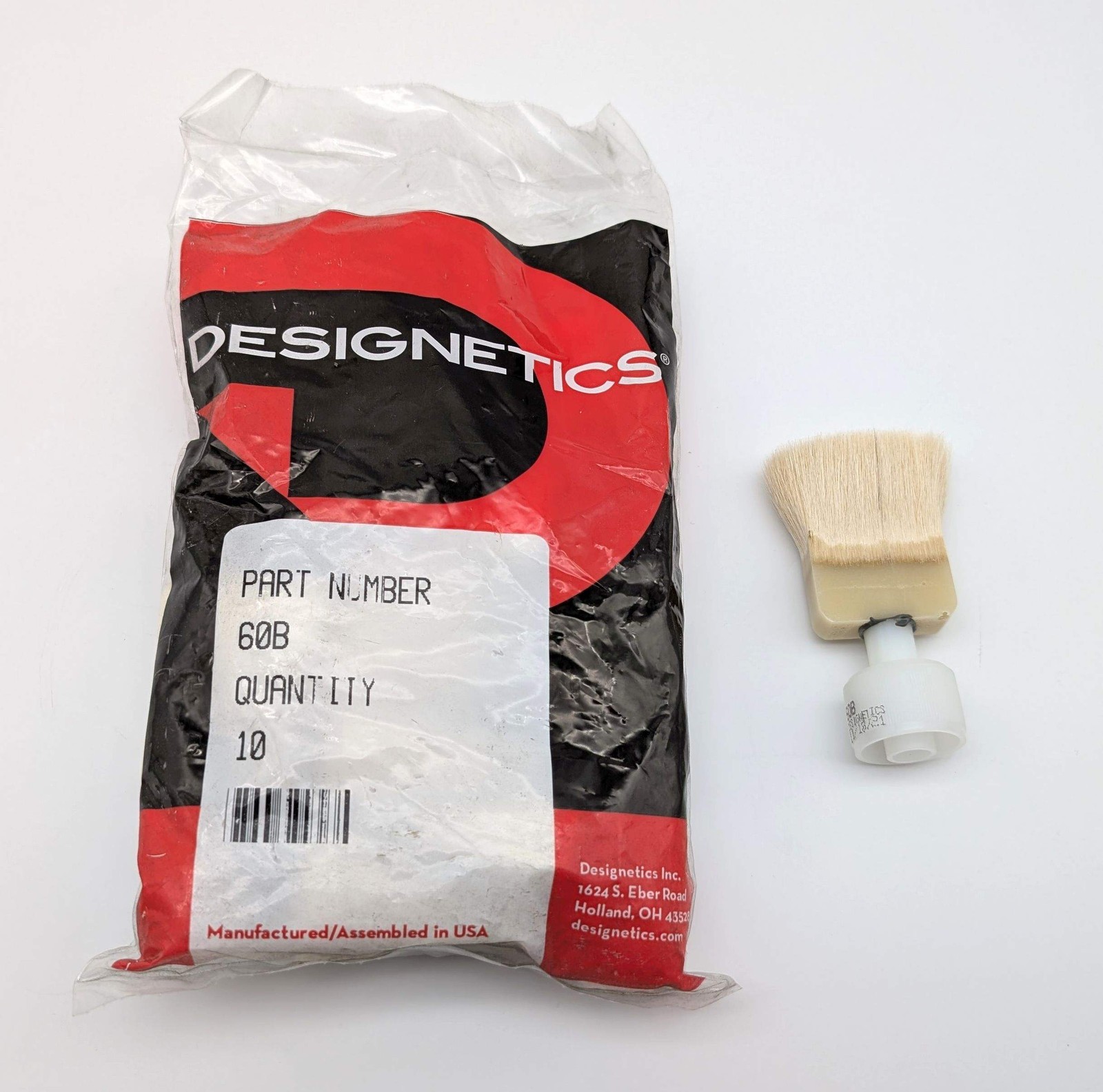 Designetics 60B Goat Hair Brush Applicators 1.75″ x .703″ x 1″ 1/8″ Orifice 10PK