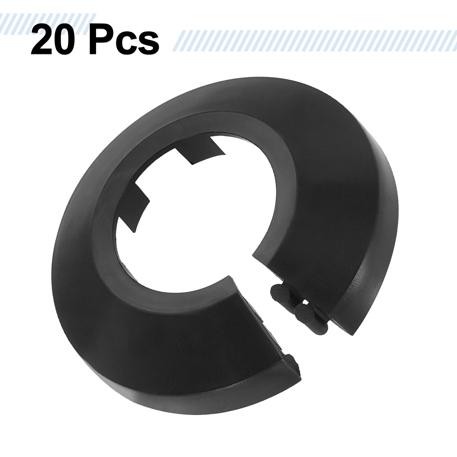 20pcs Flange Pipe Cover Decoration 0.98″ Clip-on Wall Hole Cover, Black