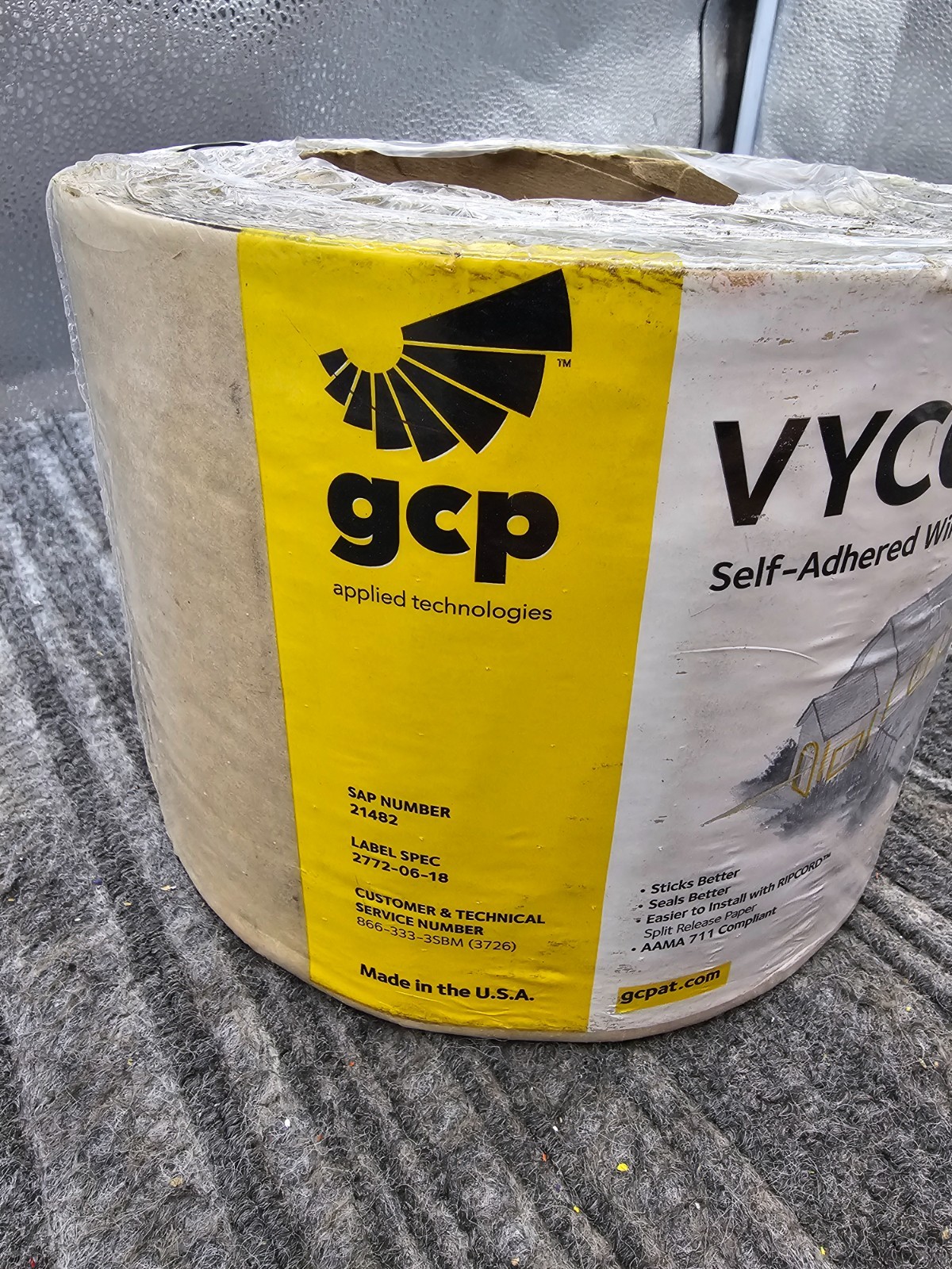 Grace Vycor Plus 21482 Self-Adhered Window and Door Flashing 6in x 75ft Roll