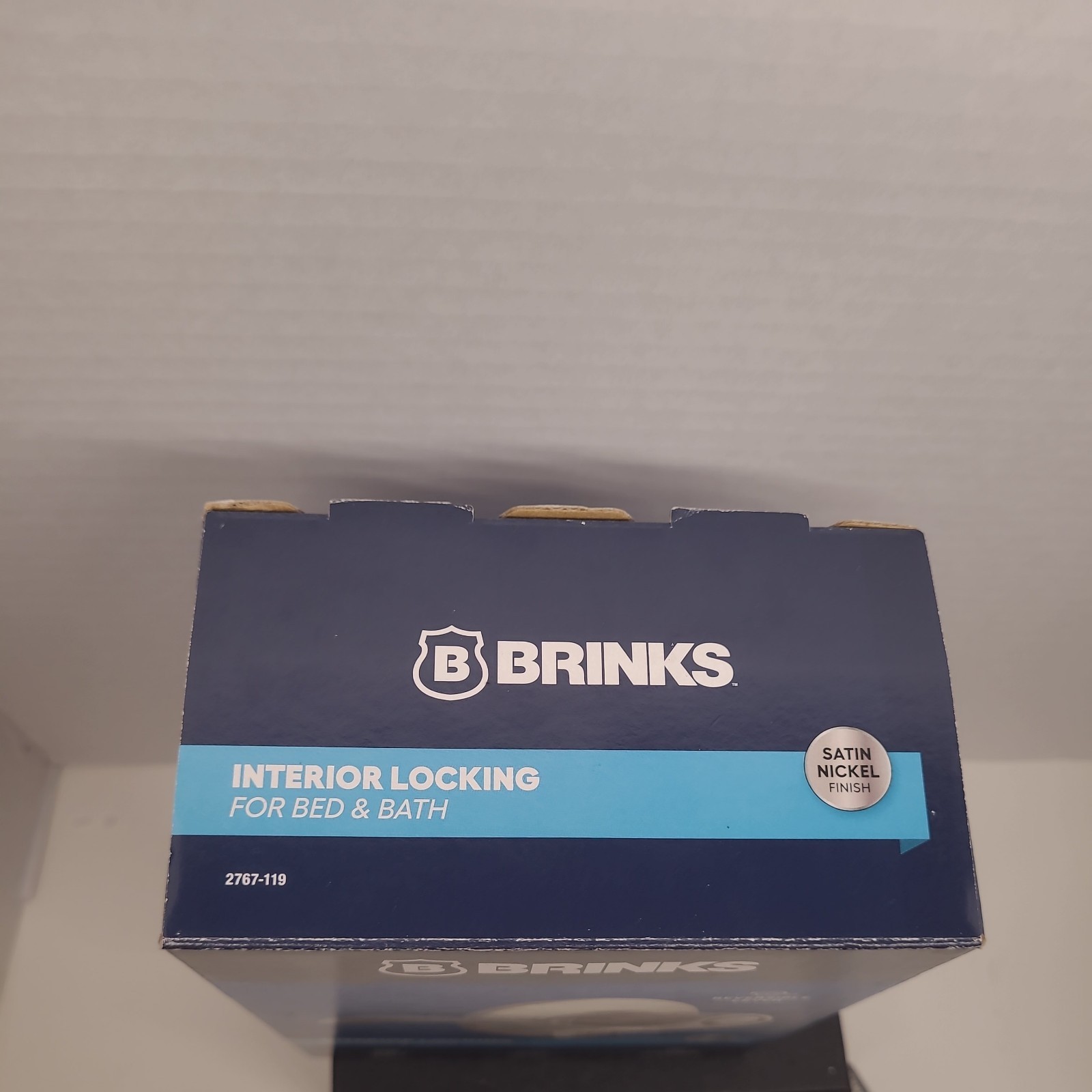 BRINKS ; Transitional Privacy Locking Interior Wave Door Lever, Satin Nick