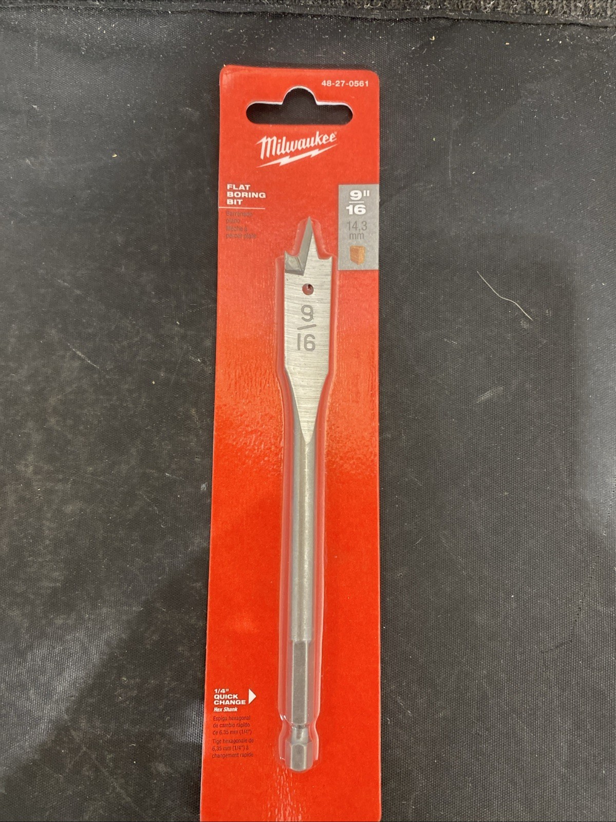 Milwaukee 9/16 in Flat Boring Bit 48-27-0561 DOUBLE WING