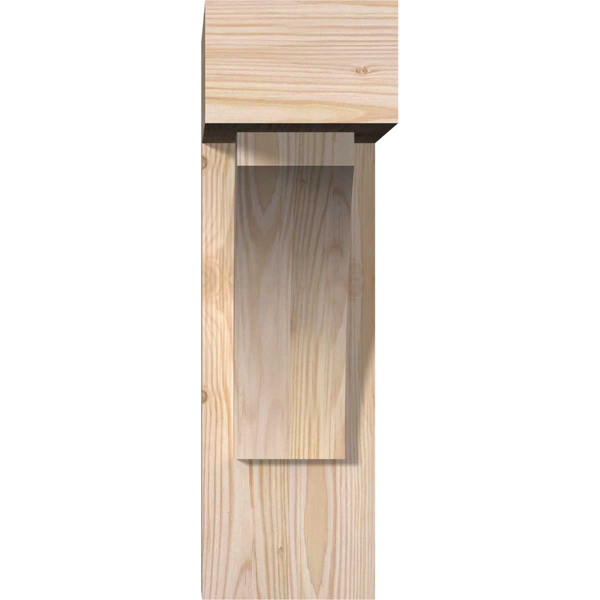 Ekena Millwork 5 1/2W X 14D X 18H Thorton Block Smooth Bracket W/Offset Brace