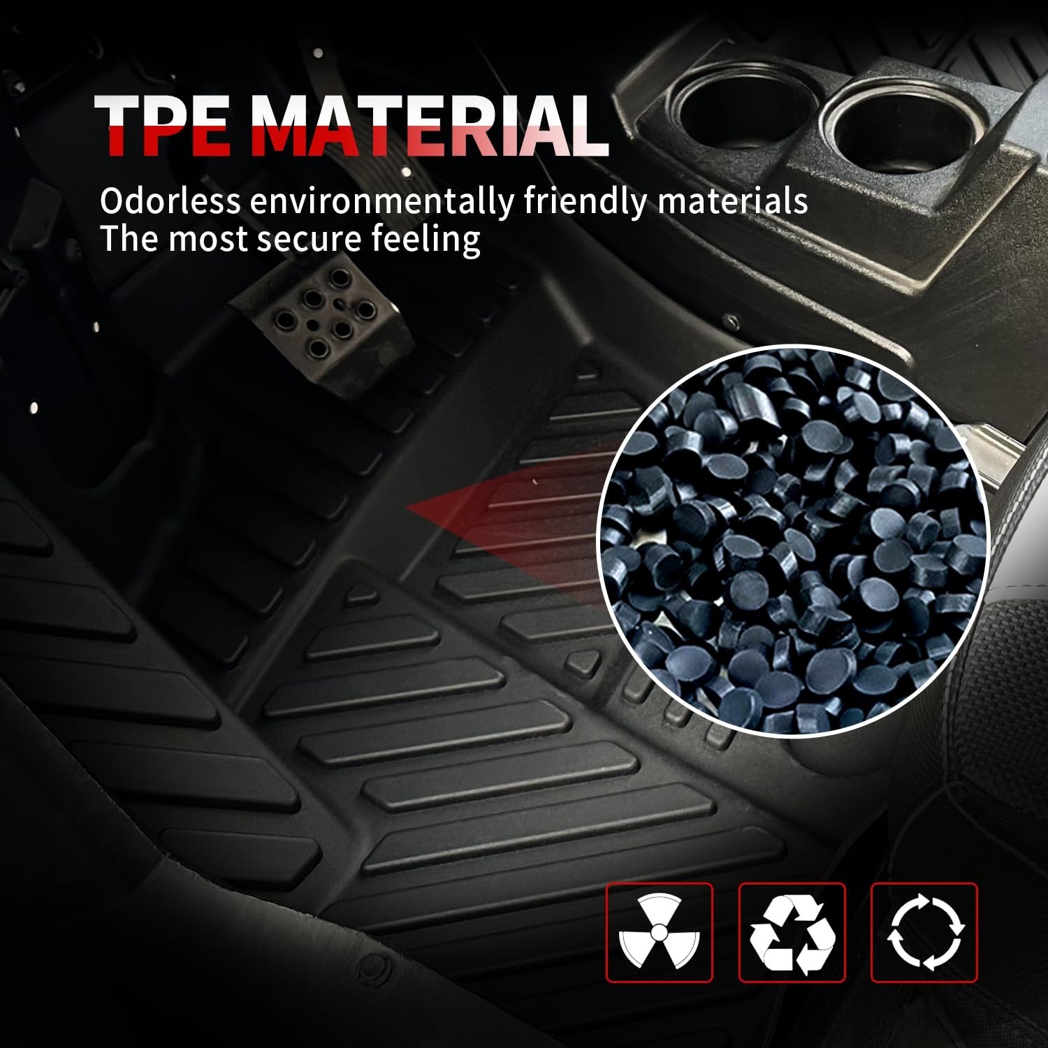 CPOWACE TPE Front & Rear Floor Mats Compatible with Polaris RZR XP 4 1000 900…