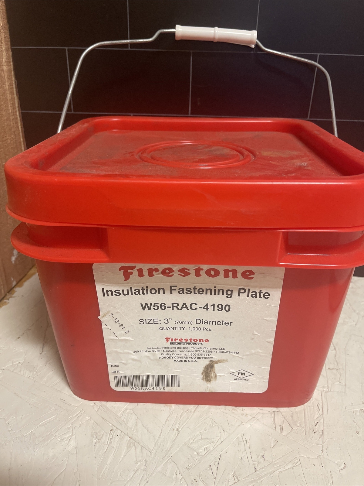 Firestone Insulation Fastening Plate (Round) 3″ 1000/pail W56-RAC-4190