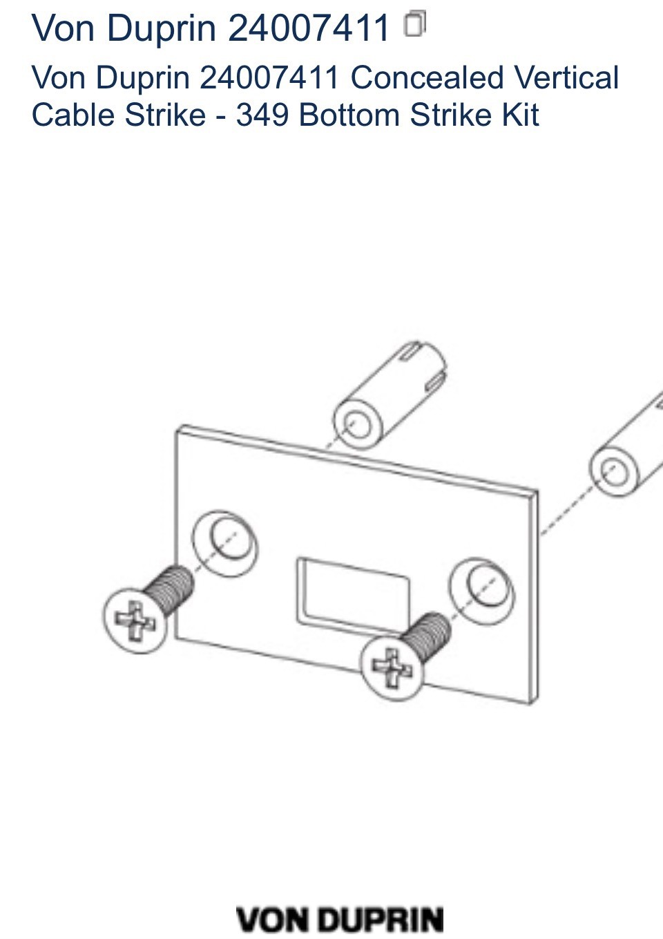349 Strike Plate Door Hardware Strike, Silver Finish, MPN 24007411