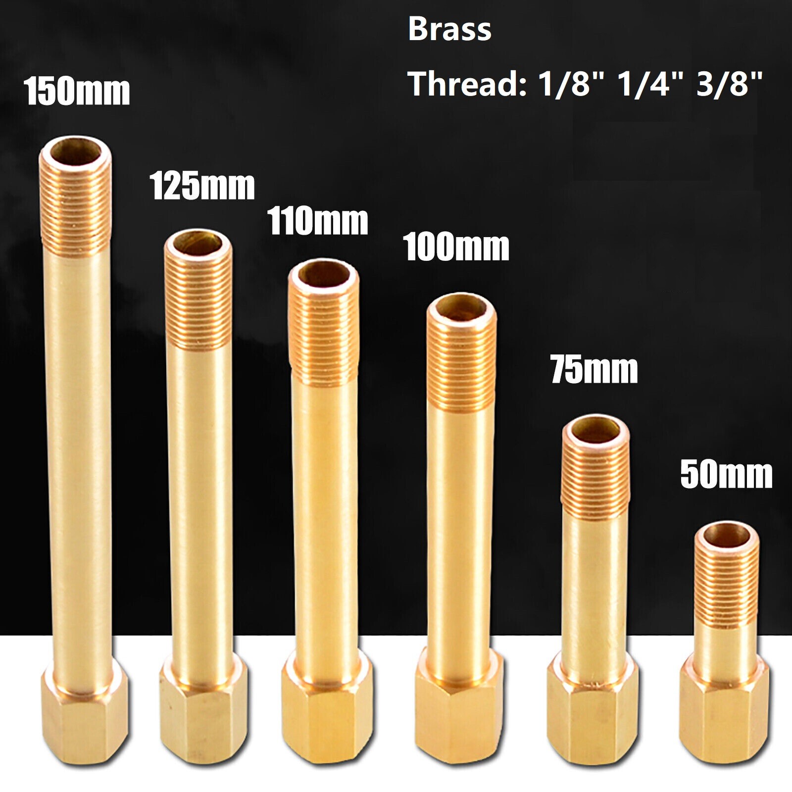 1/8″ 1/4″ 3/8″ Male To Female Pipe Fitting Brass BSP Thread Extension Connectors