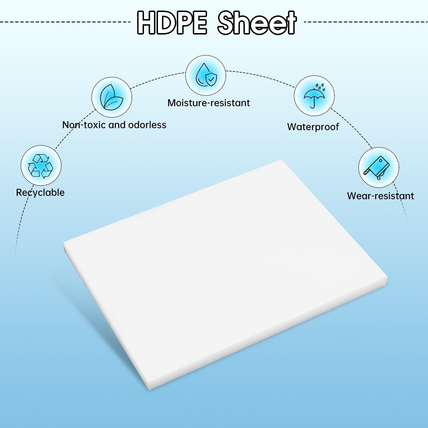 Hdpe Sheet 1/8 Inch Thick, 6″ x 8″ High Density Polyethylene Board, Thick Pla…