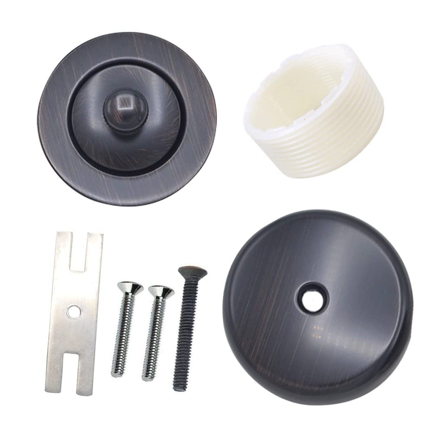 Lift and Turn Tub Drain Twist Trim Kit with Single-Hole Overflow Faceplate an…