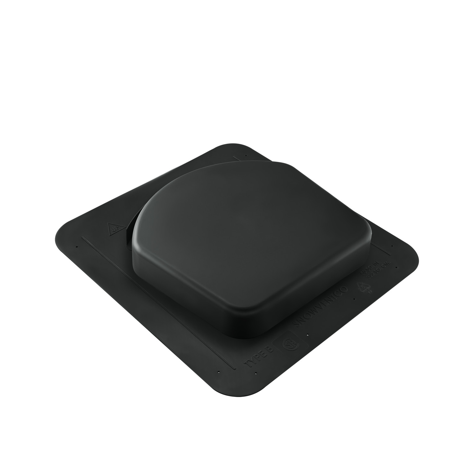SNOWVENTCO Upper Roof Exhaust Vent, 50 sq. in. (Black)