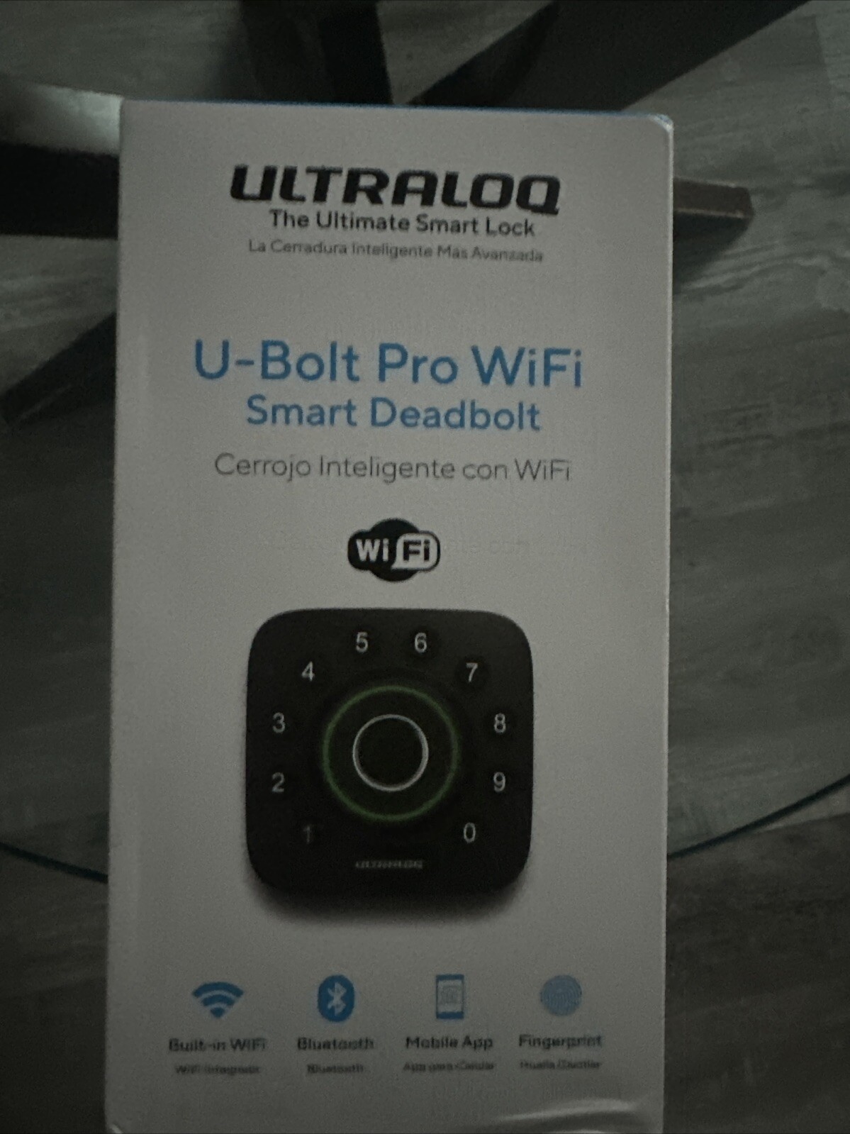 ULTRALOQ FINGE Bluetooth + Built-in WiFi + Door Sensor, Black with Satin Nickel