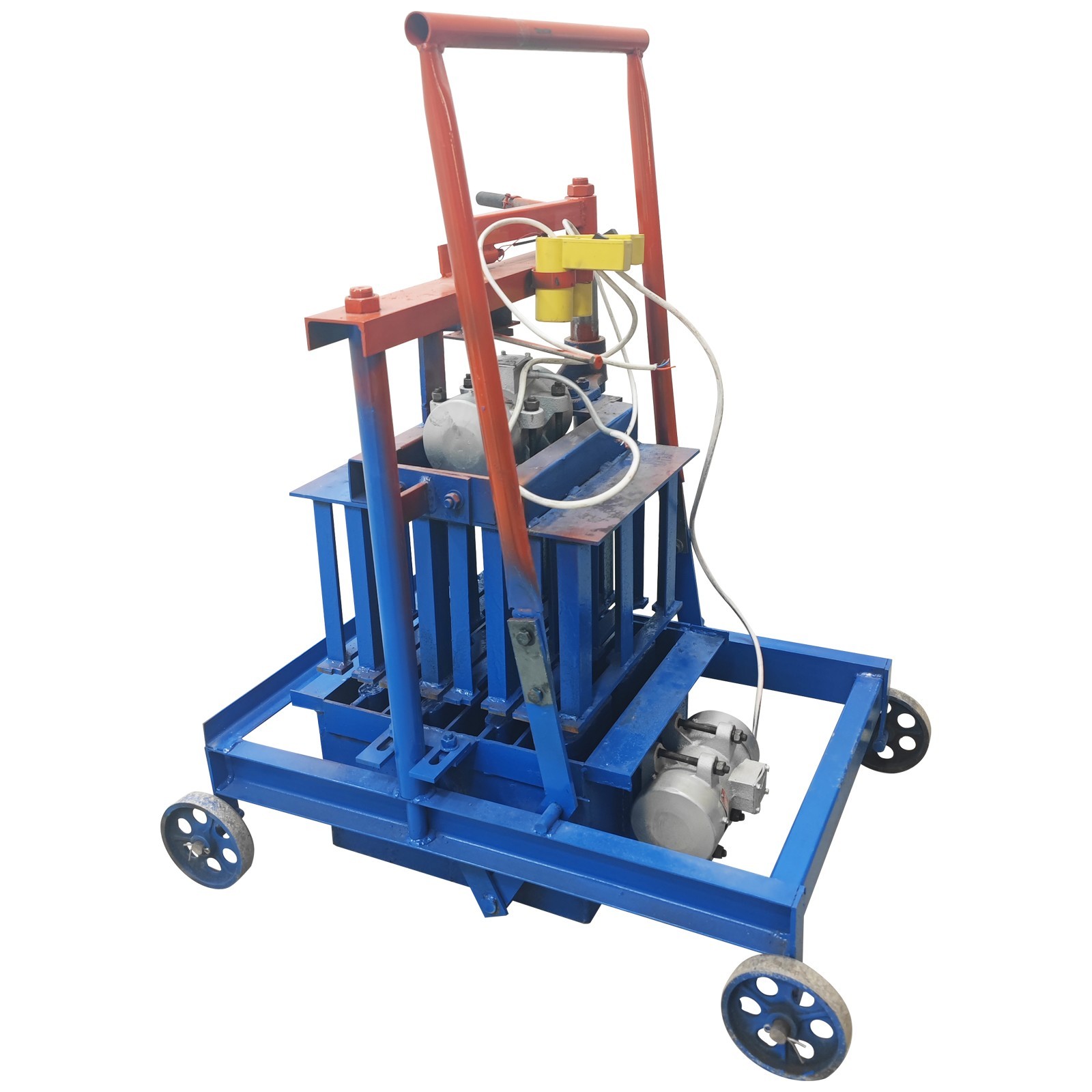 220V Concrete Brick Machine Block Maker On-Site Hollow 4 Holes 400x100x200mm