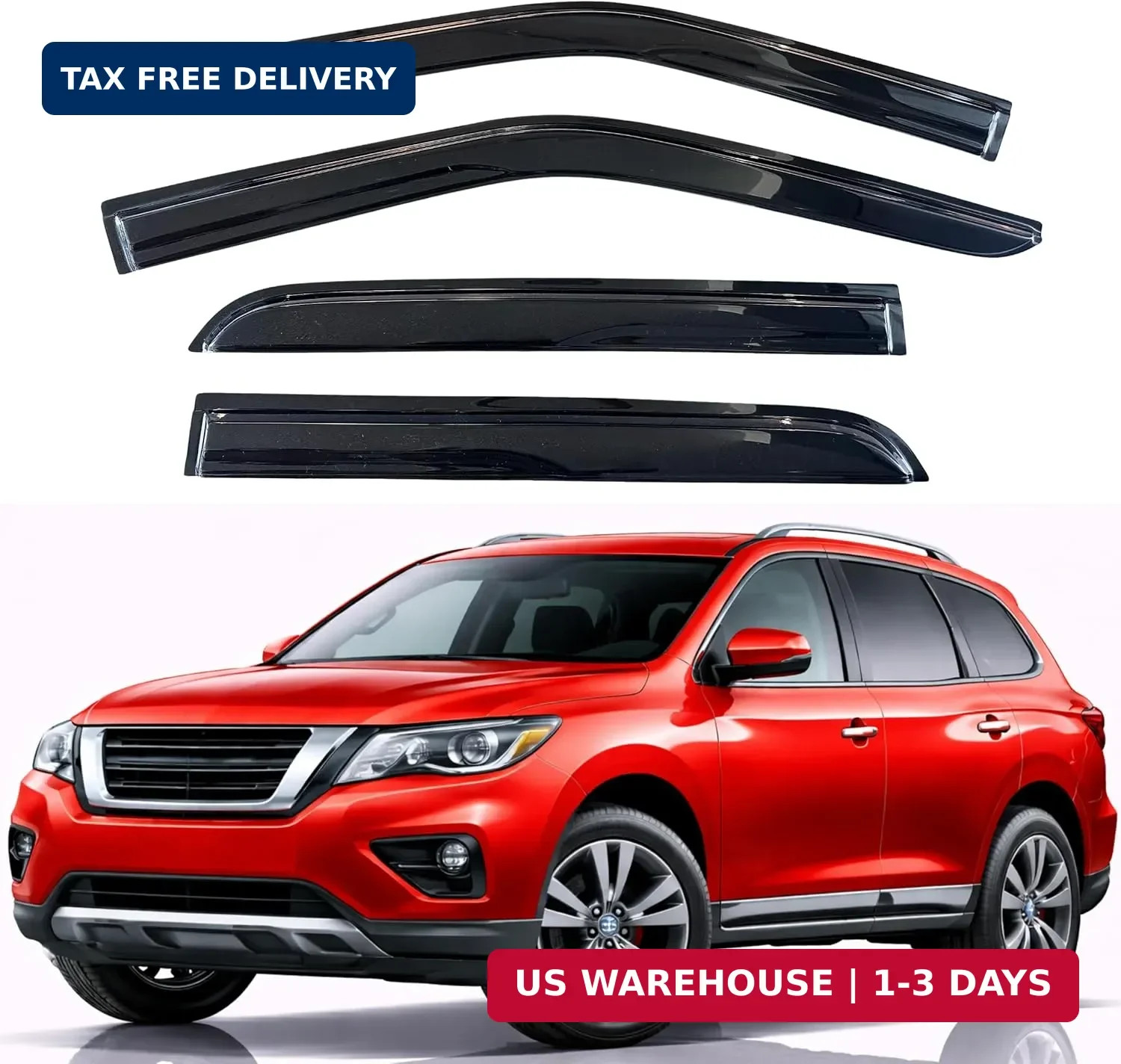 Rain Guards Fit for 2013-2021 Nissan Pathfinder, Out-Channel Window Visors V