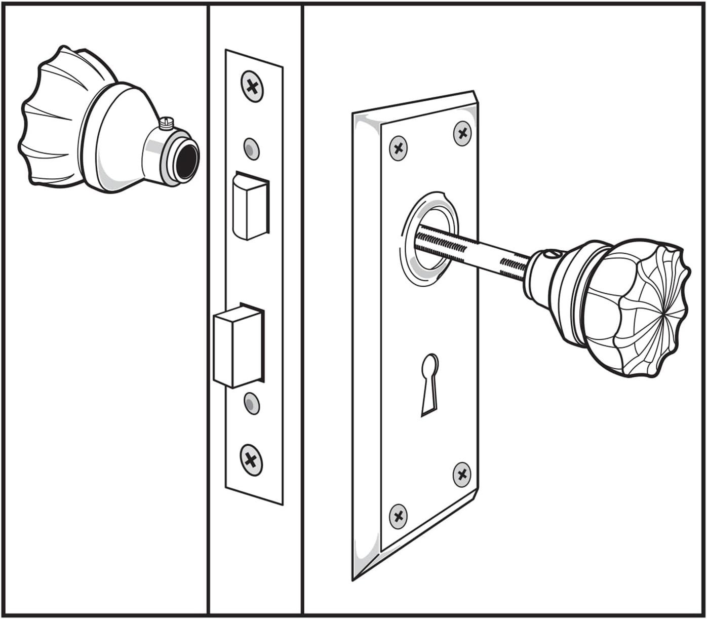 Vintage Steel Brass Mortise Lock Kit Replaces Antique Doors & Hardware