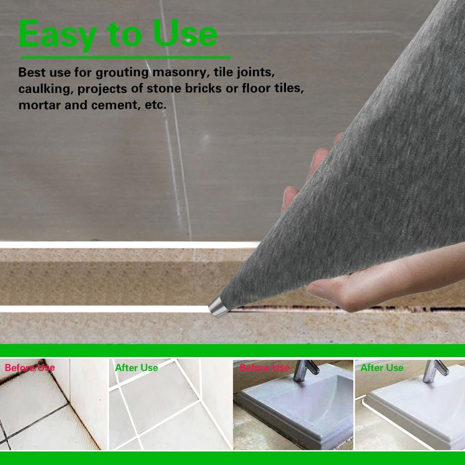 3 Pack Tile Grout Masonry Mortar Bag, 12″ by 24″ Heavy Duty Cement Sealer Bag…
