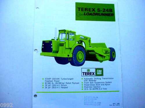 5 Pieces Terex S-24B, TS-24C, S-24C, S-24, S-24B Scraper Literature