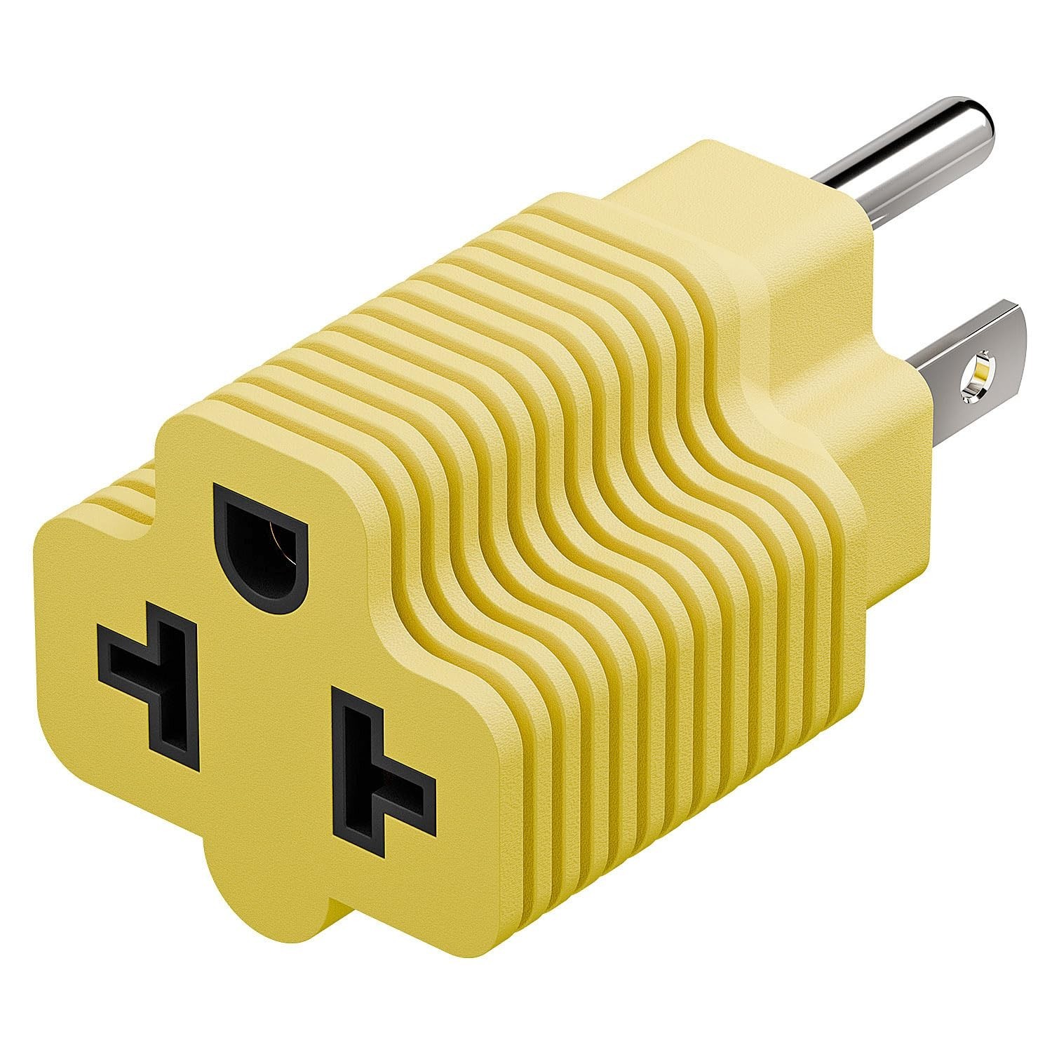 [4-in-1] 15 Amp Household AC Plug to 20 Amp T Blade Adapter,5-15P to 5-20R,5-…