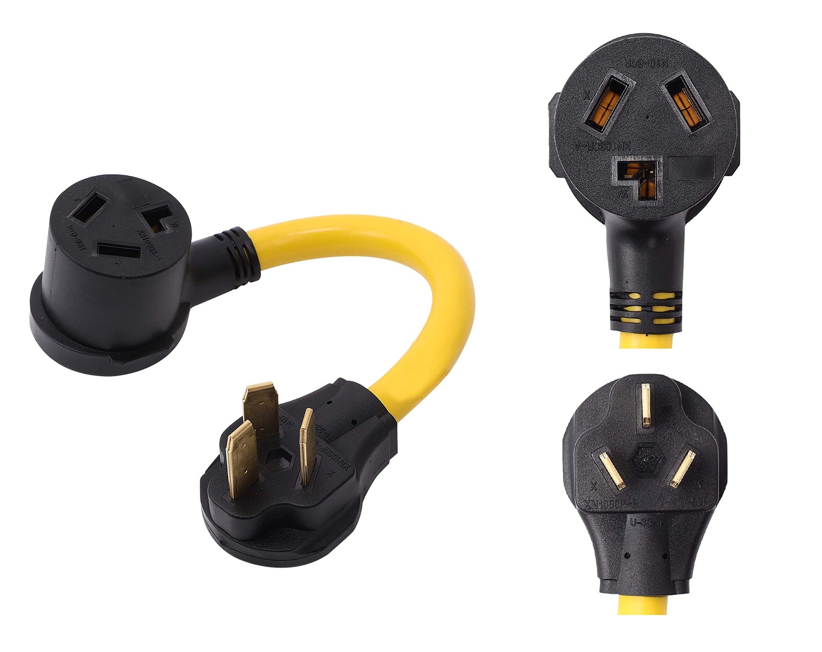 ONETAK NEMA 10-50P to 10-30R 120V/240V 30 Amp 3 Prong Male Plug 3 yellow